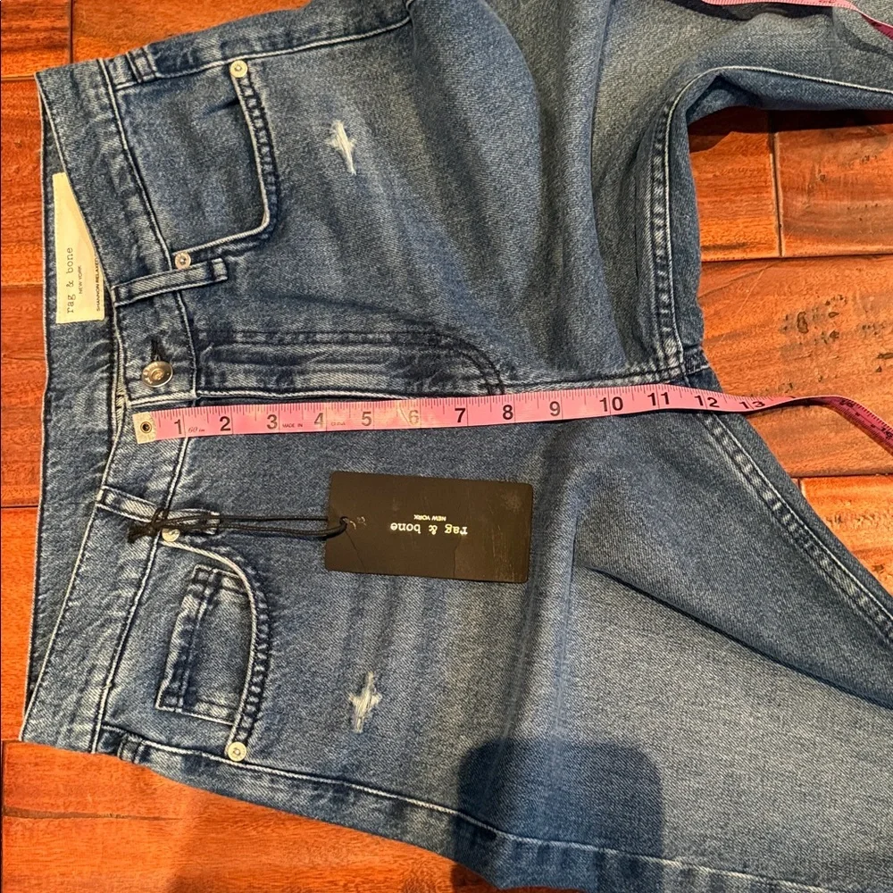rag & bone Women's Straight Leg Jeans in Medium Blue - Picture 8 of 8